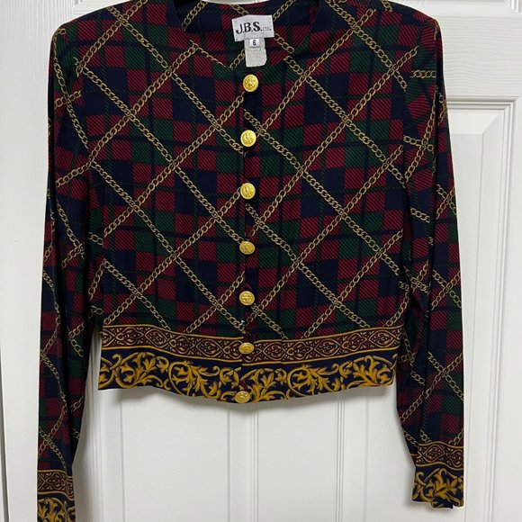 J.B.S. Ltd, Vintage Plaid Top - Picture 2 of 5